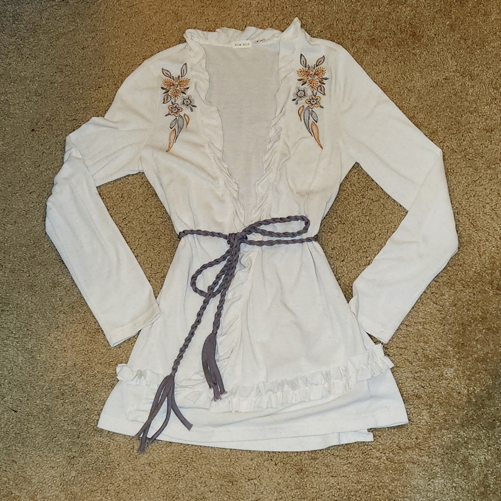 Blue Bird, sz Medium with a rope tie